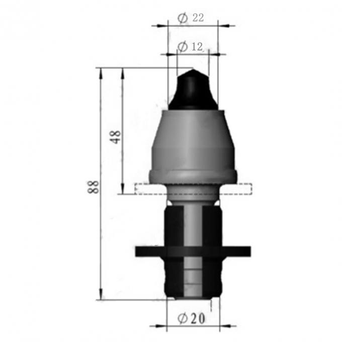 IS09001 W8 20mm Round Shank Kennametal Cutting Tips 0