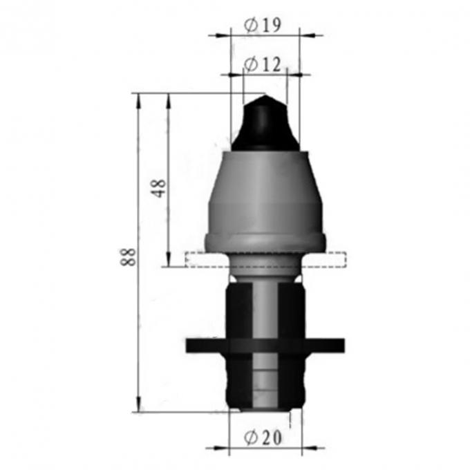 W6M/20 19x12mm Tipped ASTM4142 Asphalt Road Milling Bits 0