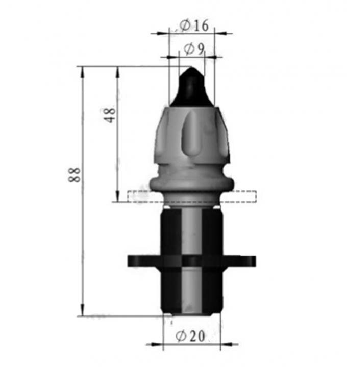 RK1-01P Kennametal Cap Shaped 16mm Carbide Tip Road Milling Picks 0